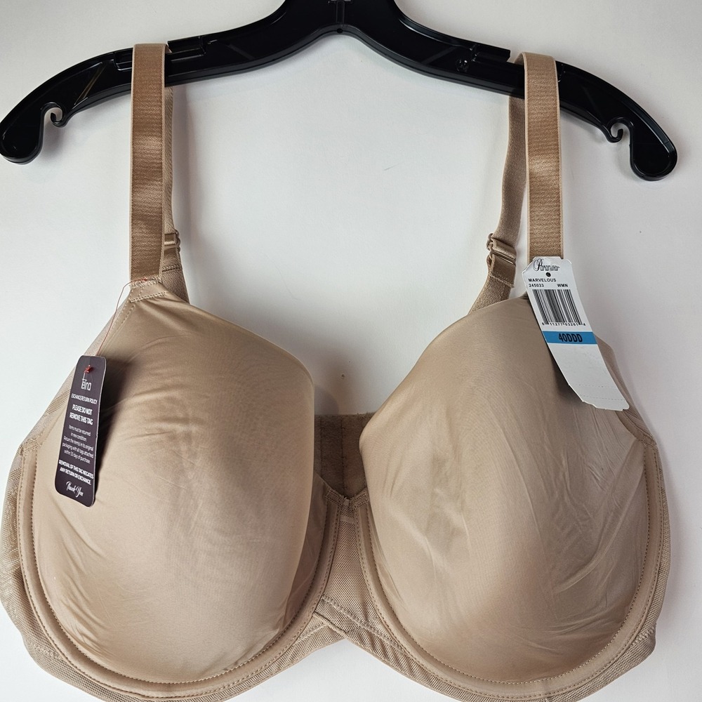 Paramour Felina Bra Women Size 40DDD Beige Marvelous Seamless Side Smoothing NWT
